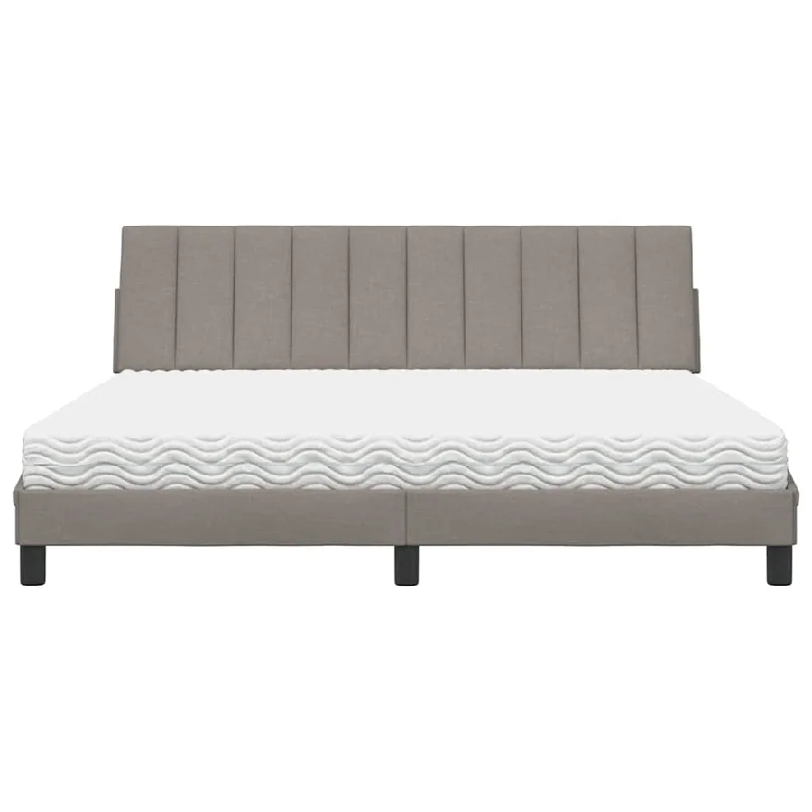 Lit avec matelas Hanko taupe 180x200 cm tissu - 5