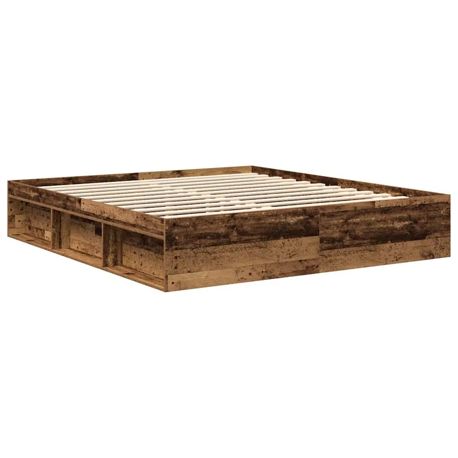 Cadre de lit sans matelas vieux bois 180x200 cm bois ingénierie - 4