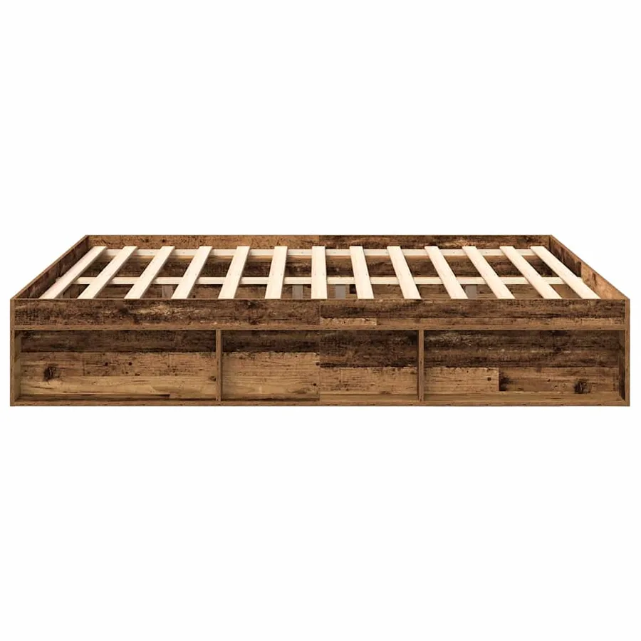 Cadre de lit sans matelas vieux bois 180x200 cm bois ingénierie - 6