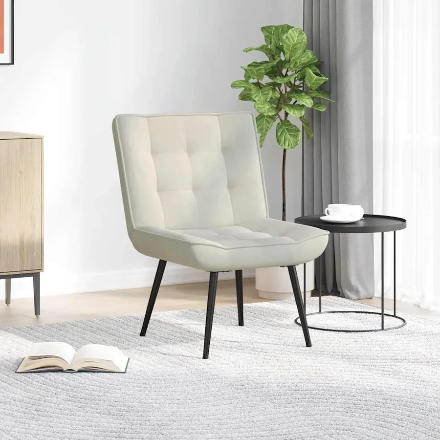 Chaise de relaxation crème 64x74x84 cm velours