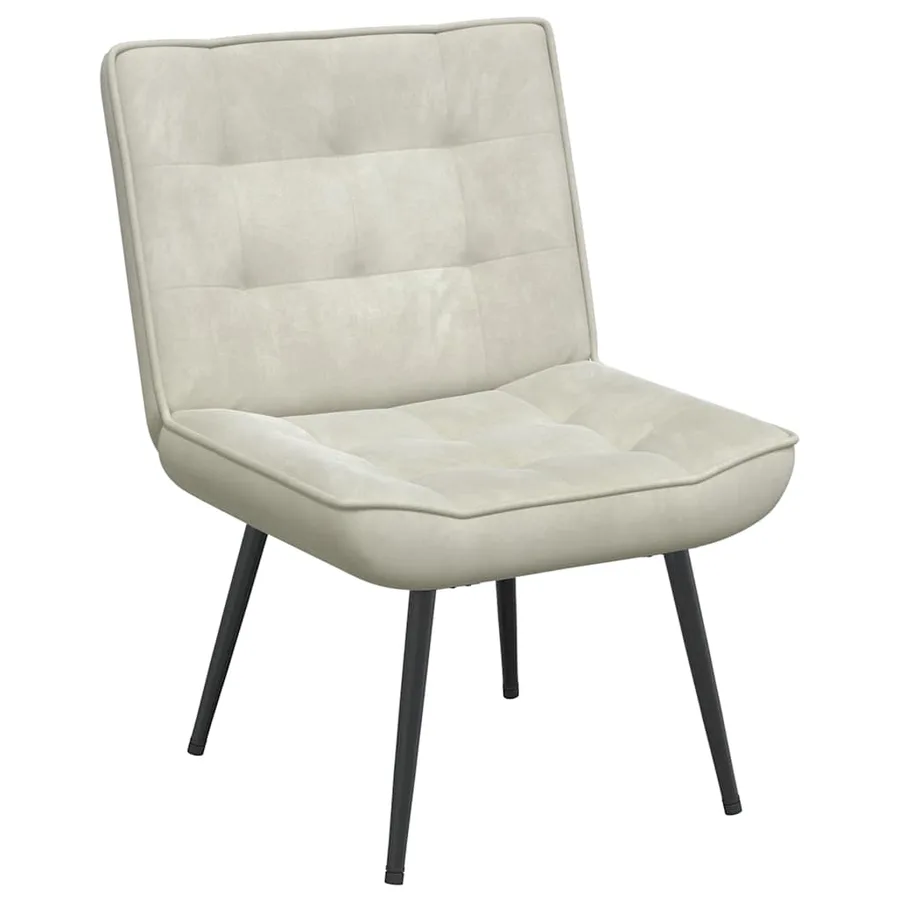 Chaise de relaxation crème 64x74x84 cm velours - 2