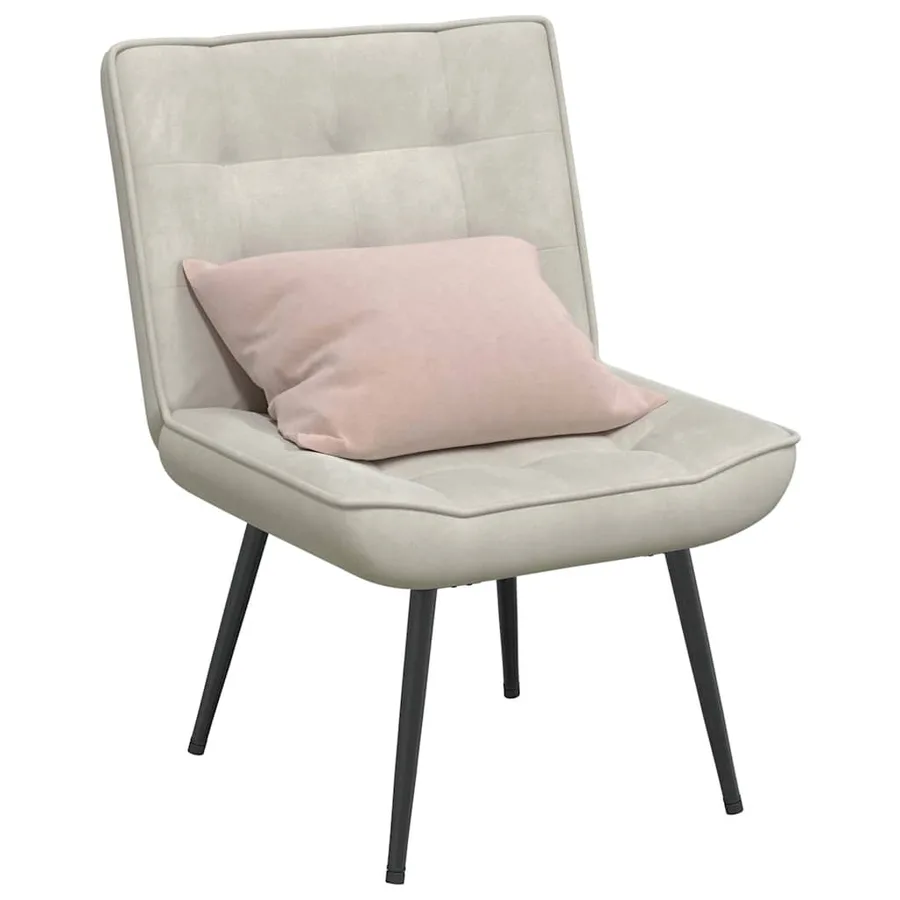 Chaise de relaxation crème 64x74x84 cm velours - 3