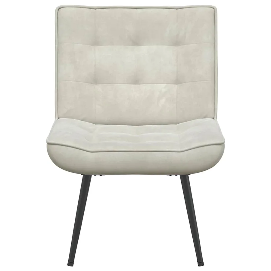 Chaise de relaxation crème 64x74x84 cm velours - 4