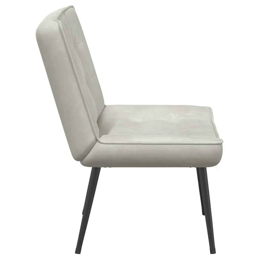 Chaise de relaxation crème 64x74x84 cm velours - 5