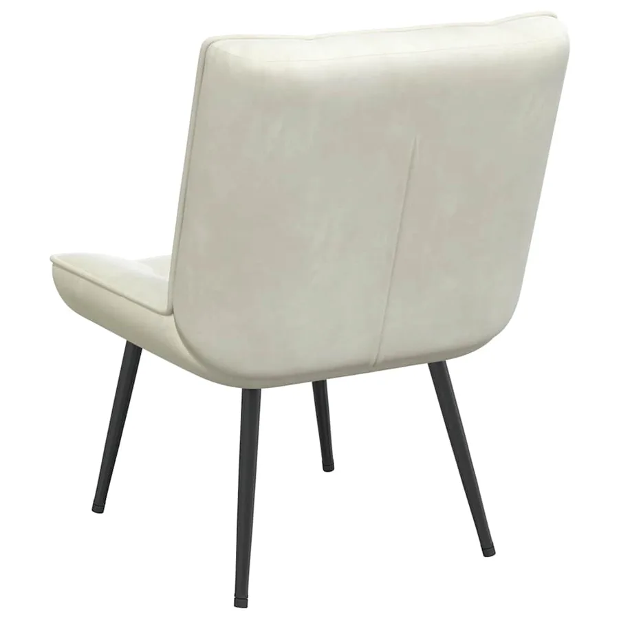 Chaise de relaxation crème 64x74x84 cm velours - 6