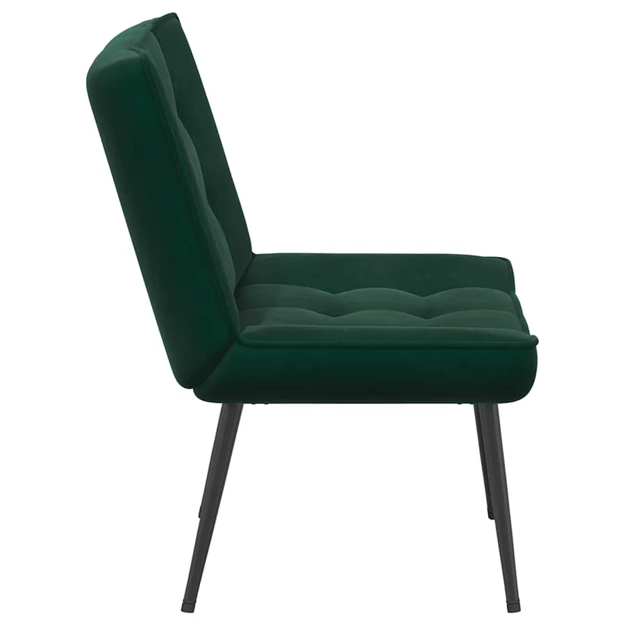 Chaise de relaxation vert foncé 64x74x84 cm velours - 5