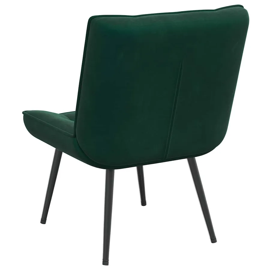 Chaise de relaxation vert foncé 64x74x84 cm velours - 6
