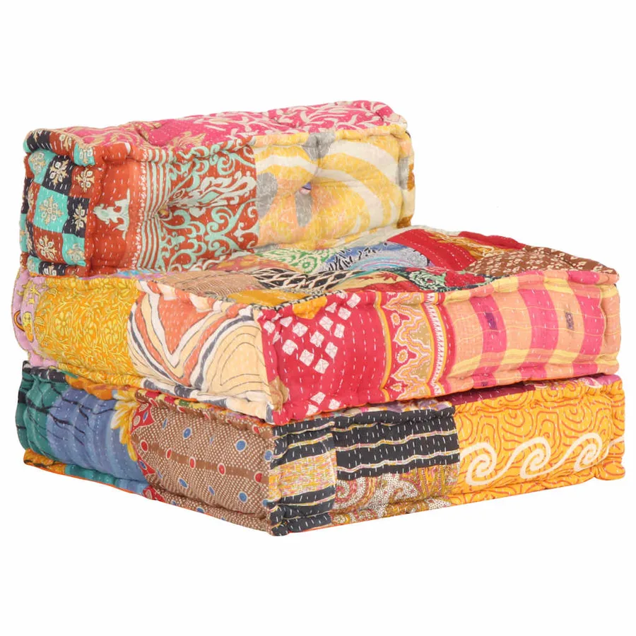 Pouf modulaire Patchwork Tissu - 4