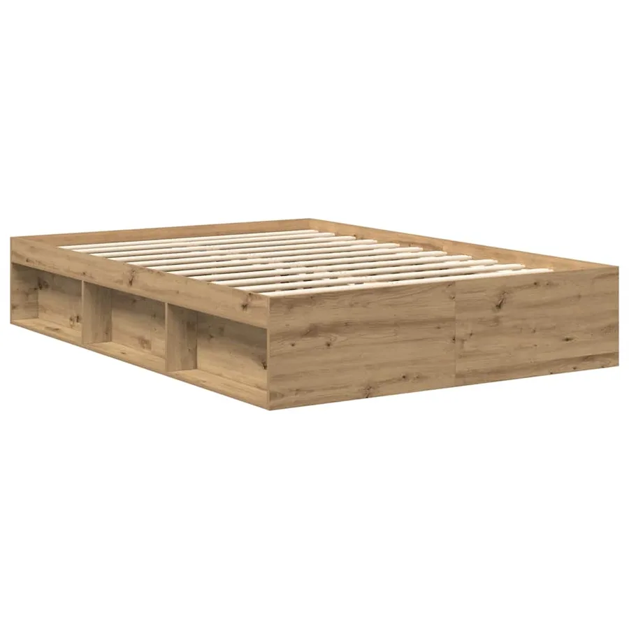 Cadre de lit sans matelas chêne artisanal 120x200 cm - 4
