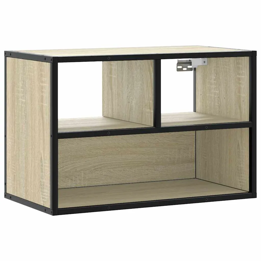 Meuble TV chêne sonoma 60x31x39,5 cm bois d'ingénierie et métal - 2