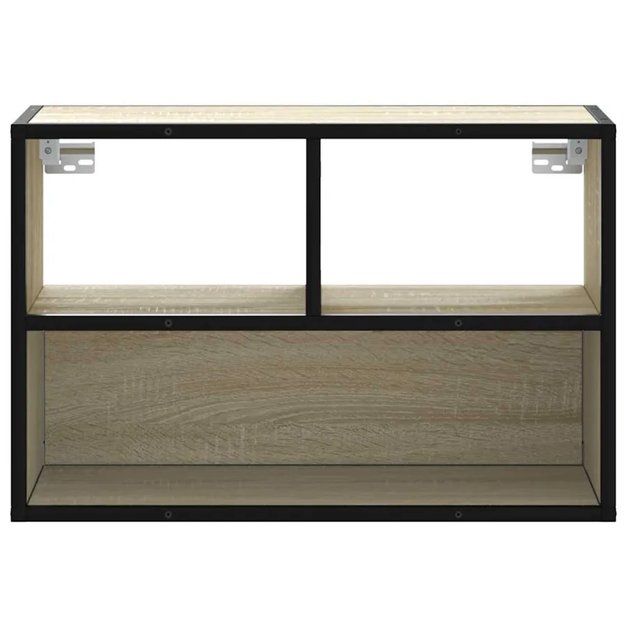 Meuble TV chêne sonoma 60x31x39,5 cm bois d'ingénierie et métal - 4