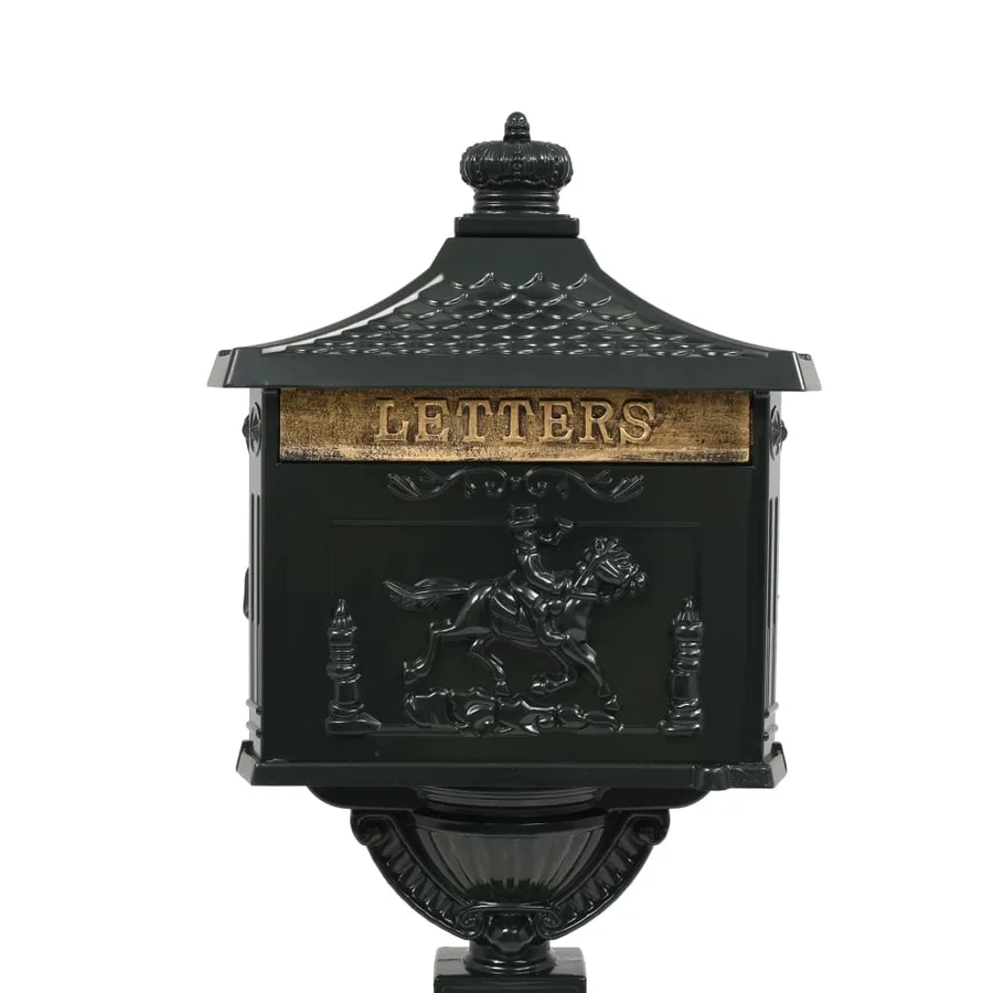 Boîte aux lettres sur pied Aluminium Vintage Antirouille Vert - 4