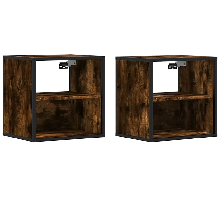 Tables de chevet murales 2 pcs Chêne fumé 40x31x39,5 cm - 2