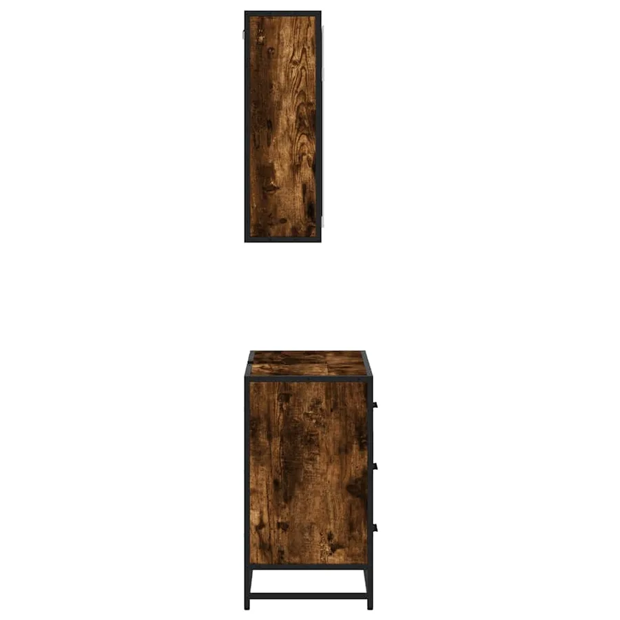 Ensemble de meubles de salle de bain 2 pcs Chêne fumé - 6