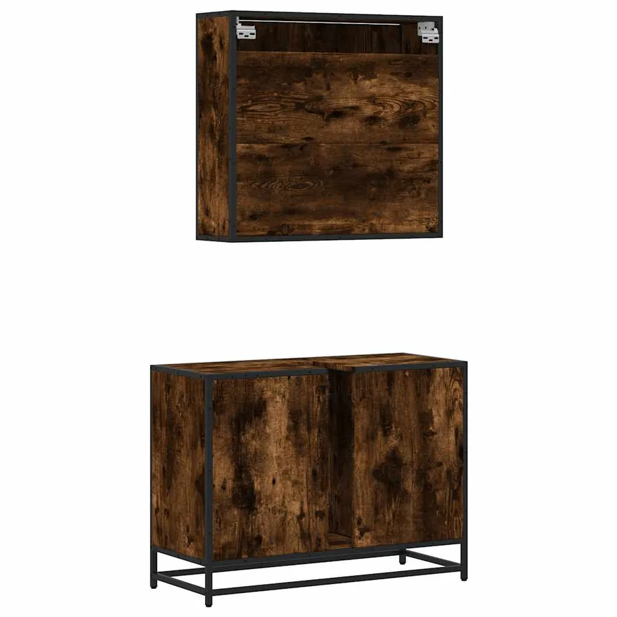 Ensemble de meubles de salle de bain 2 pcs Chêne fumé - 7