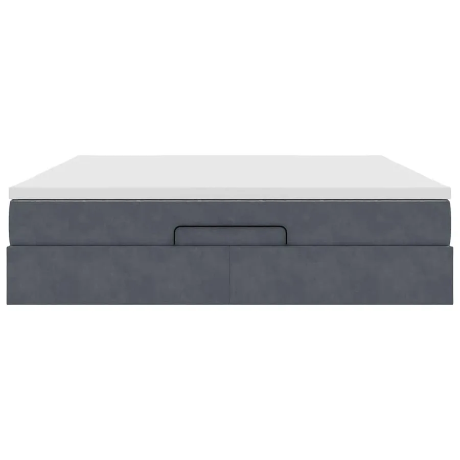 Cadre de lit ottoman avec matelas gris foncé 180x200 cm velours - 7