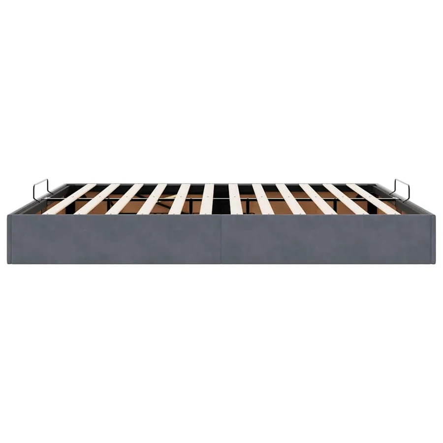 Cadre de lit ottoman avec matelas gris foncé 180x200 cm velours - 8