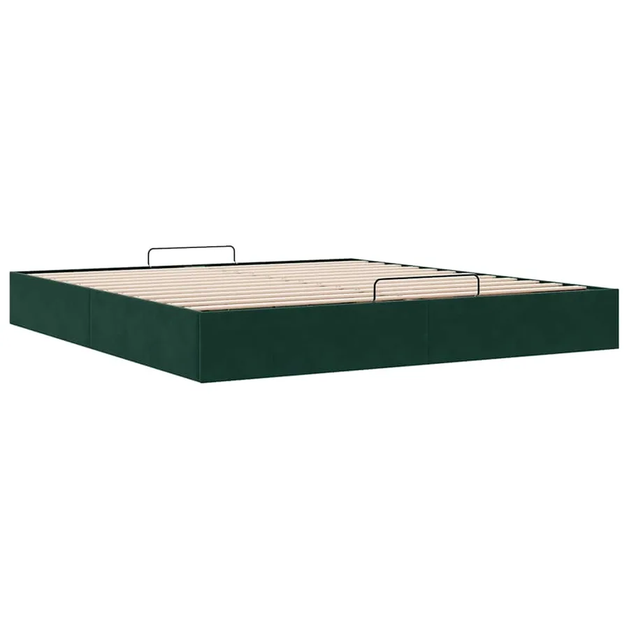 Cadre de lit ottoman avec matelas vert foncé 180x200 cm velours - 6