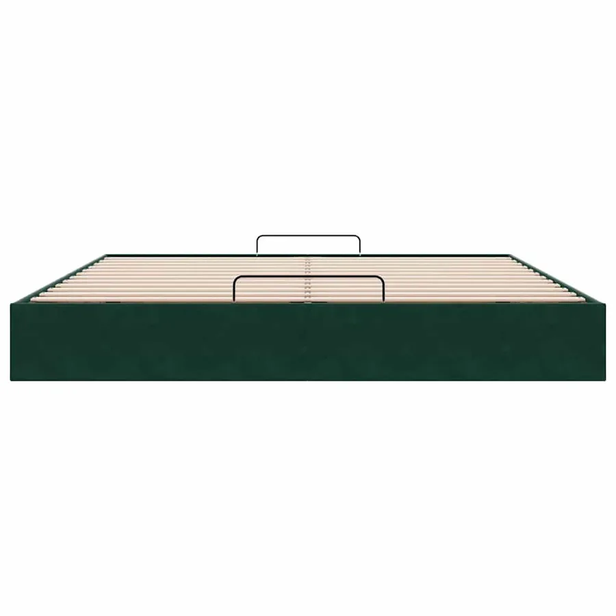 Cadre de lit ottoman avec matelas vert foncé 180x200 cm velours - 7