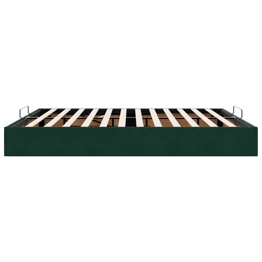 Cadre de lit ottoman avec matelas vert foncé 180x200 cm velours - 8
