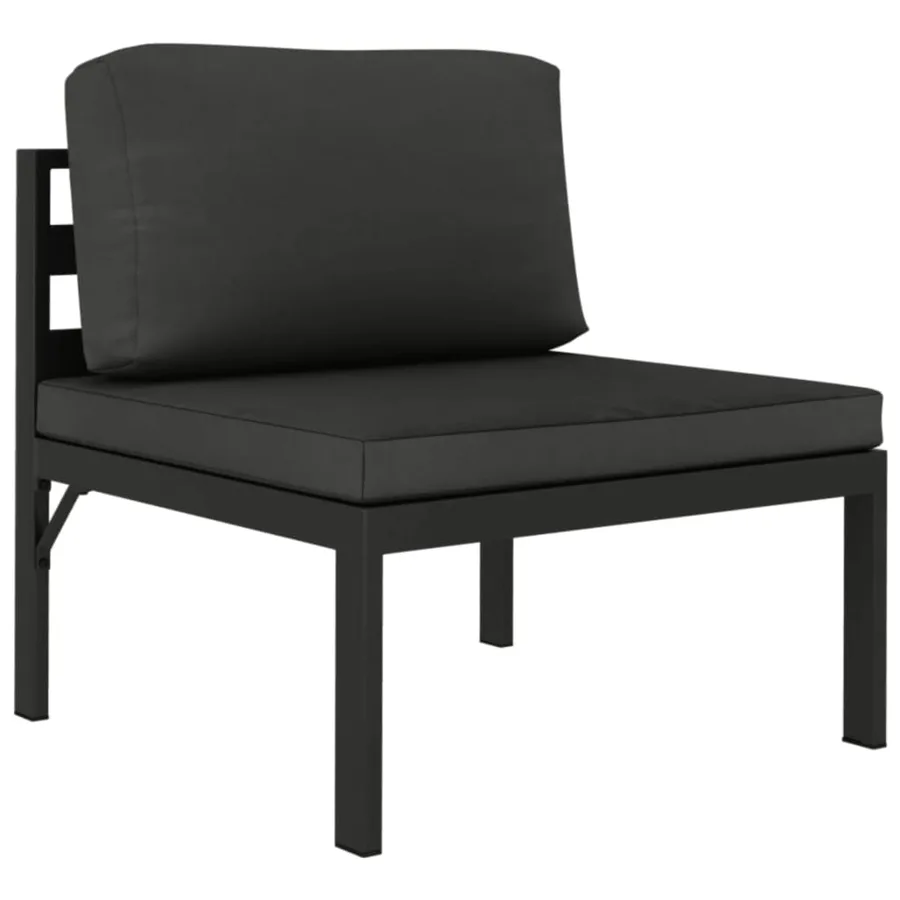 Salon de jardin 5 pcs avec coussins Aluminium Anthracite - 5