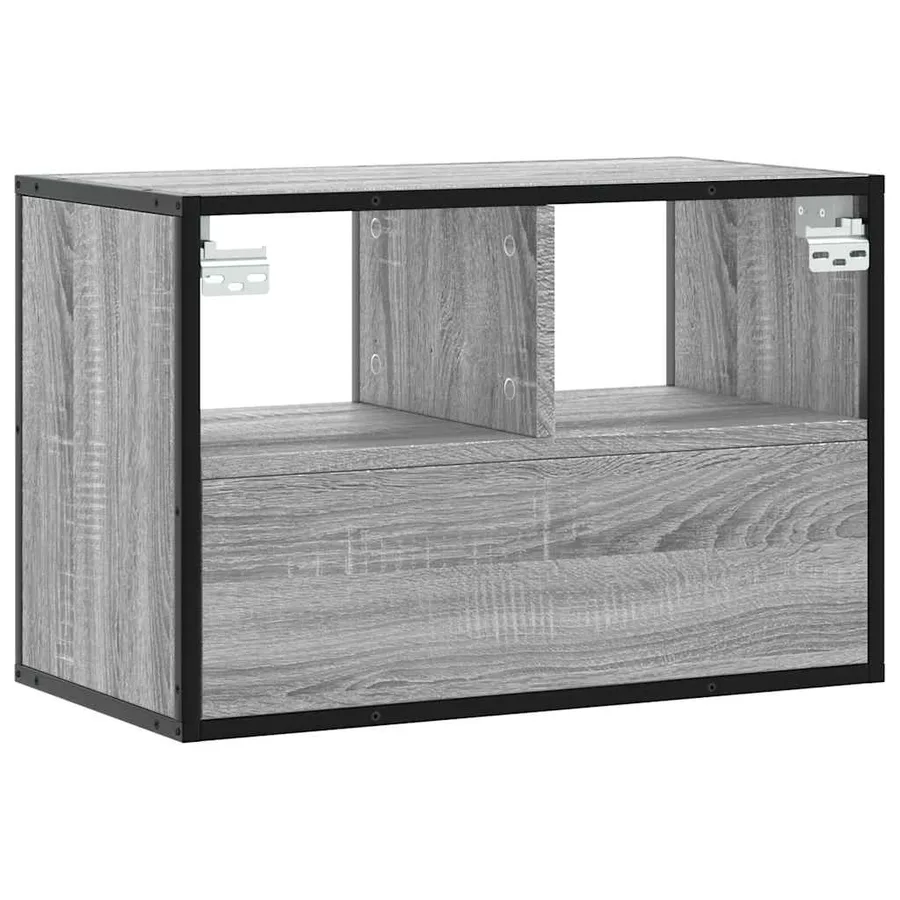 Meuble TV sonoma gris 60x31x39,5 cm bois d'ingénierie et métal - 6