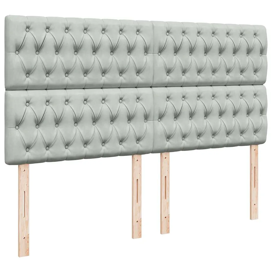 Cadre de lit ottoman avec matelas gris clair 200x200 cm velours - 13