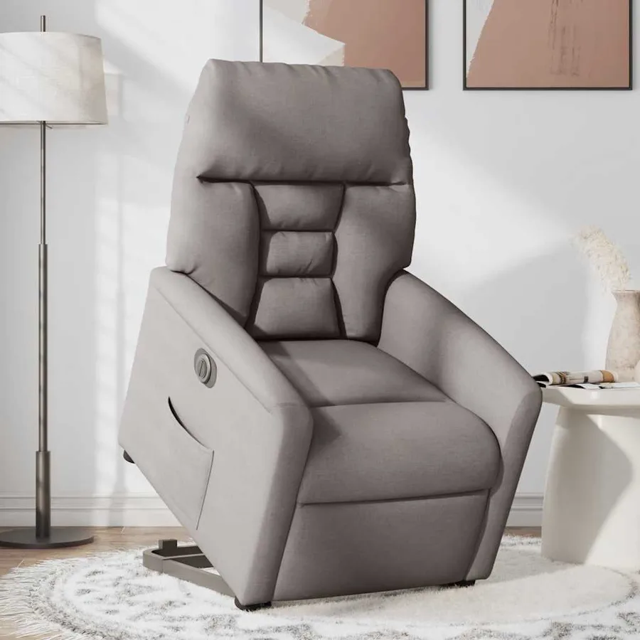 Fauteuil inclinable électrique taupe tissu - 2