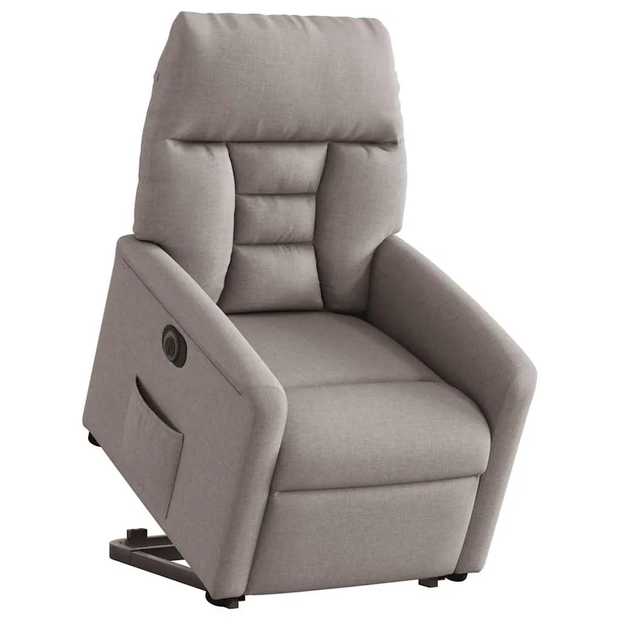 Fauteuil inclinable électrique taupe tissu - 3
