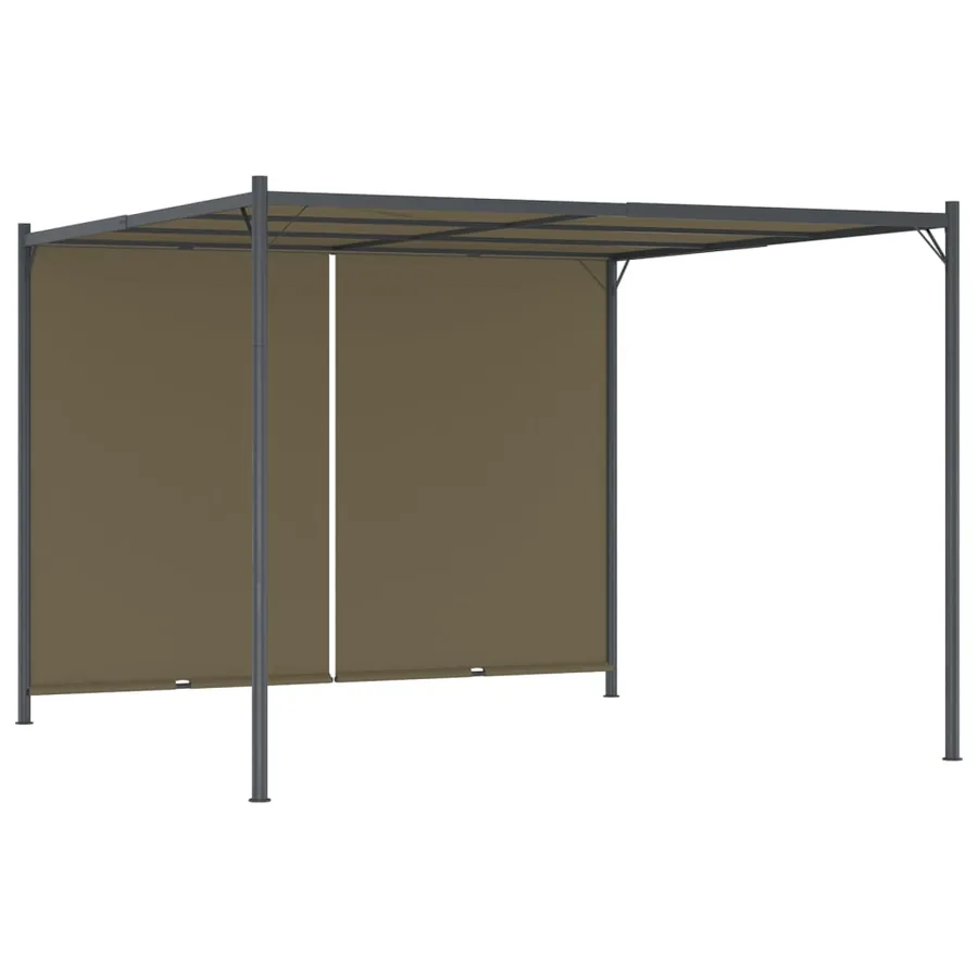 Garden pergola with retractable awning 3x3 m Taupe 180 g/m²