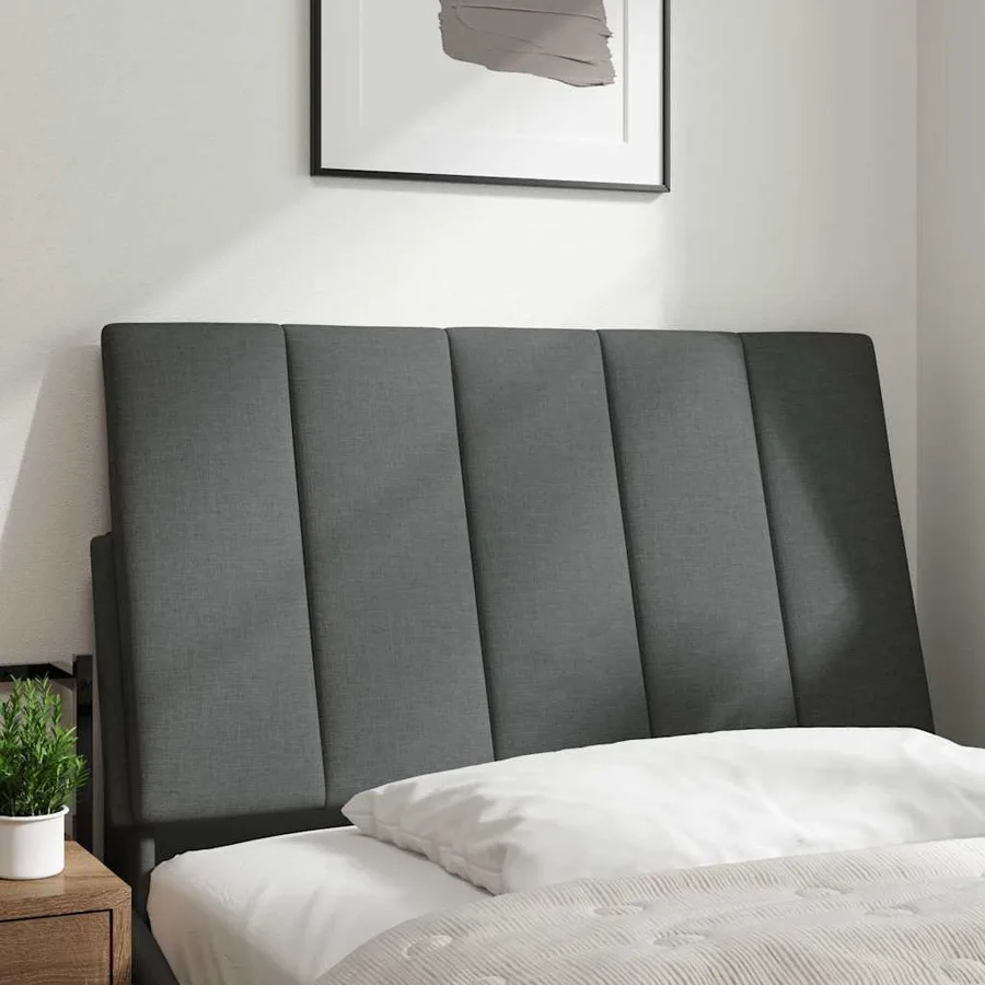 Coussin de tête de lit Hanko gris foncé 90 cm tissu - 2