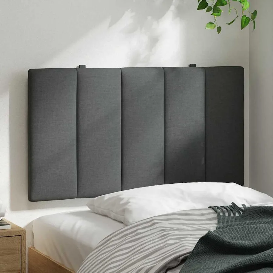 Coussin de tête de lit Hanko gris foncé 90 cm tissu - 3
