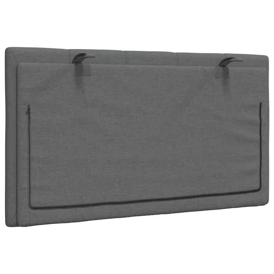 Coussin de tête de lit Hanko gris foncé 90 cm tissu - 6