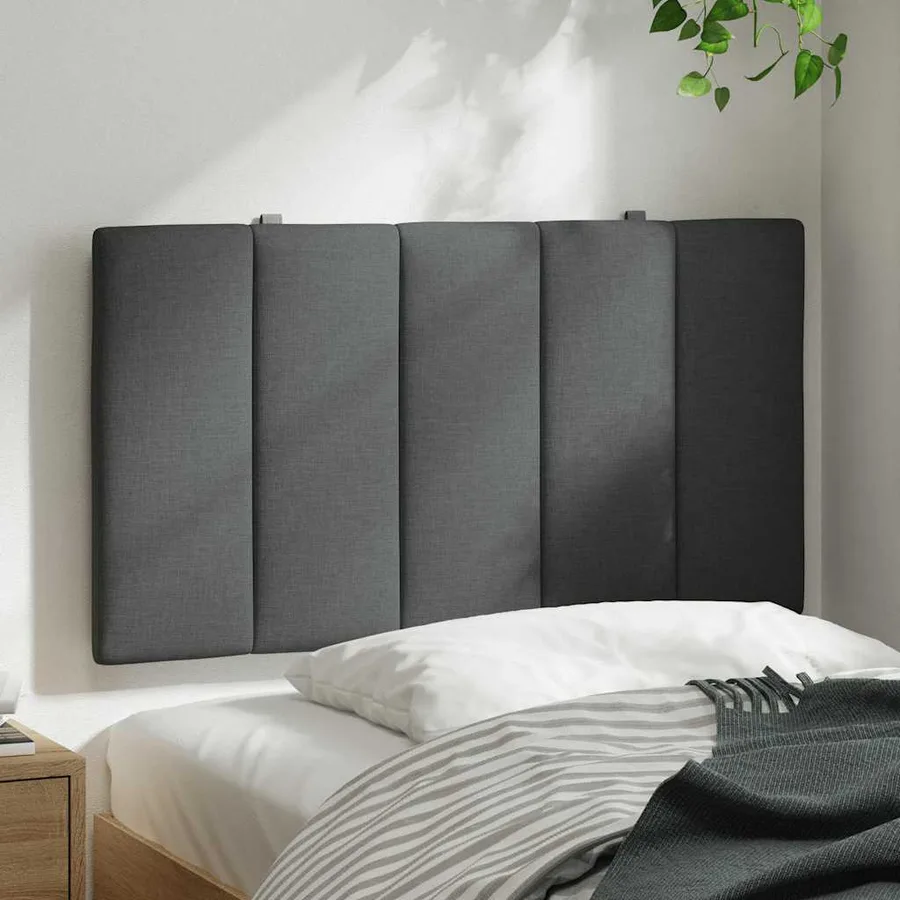 Coussin de tête de lit Hanko gris foncé 80 cm tissu - 3