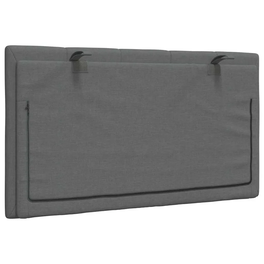 Coussin de tête de lit Hanko gris foncé 80 cm tissu - 6
