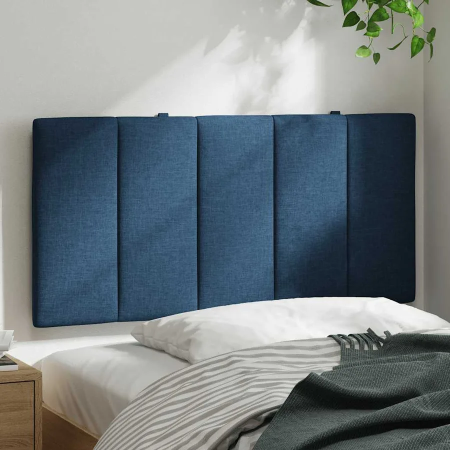Coussin de tête de lit Hanko bleu 100 cm tissu - 3