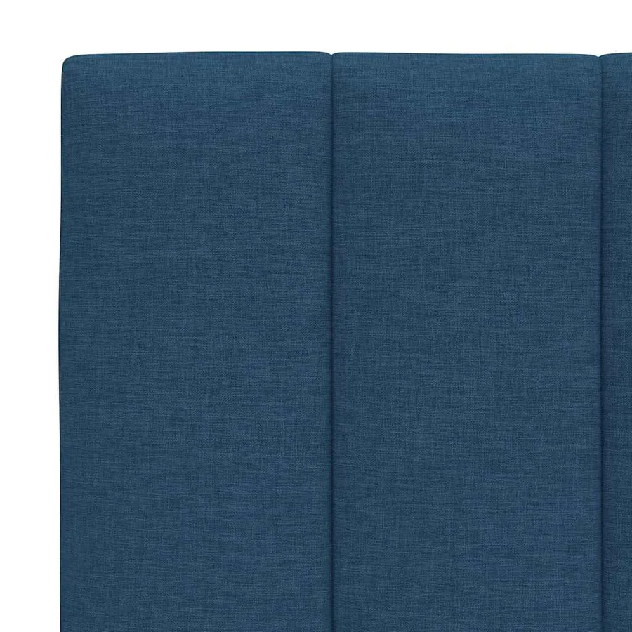Cadre de lit sans matelas Hanko bleu 100x200 cm tissu - 11