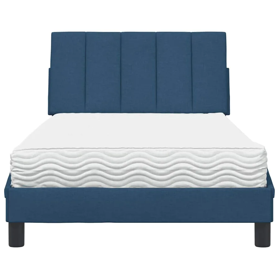 Lit avec matelas Hanko bleu 100x200 cm tissu - 5