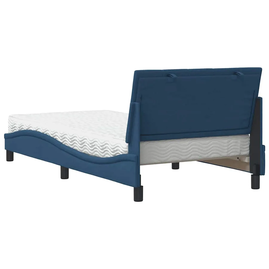 Lit avec matelas Hanko bleu 100x200 cm tissu - 7