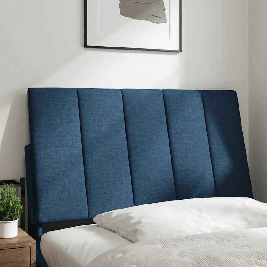 Coussin de tête de lit Hanko bleu 80 cm tissu - 2