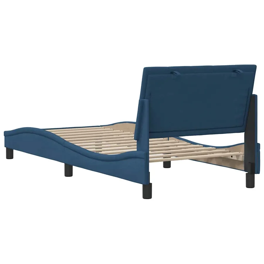 Cadre de lit sans matelas Hanko bleu 80x200 cm tissu - 9