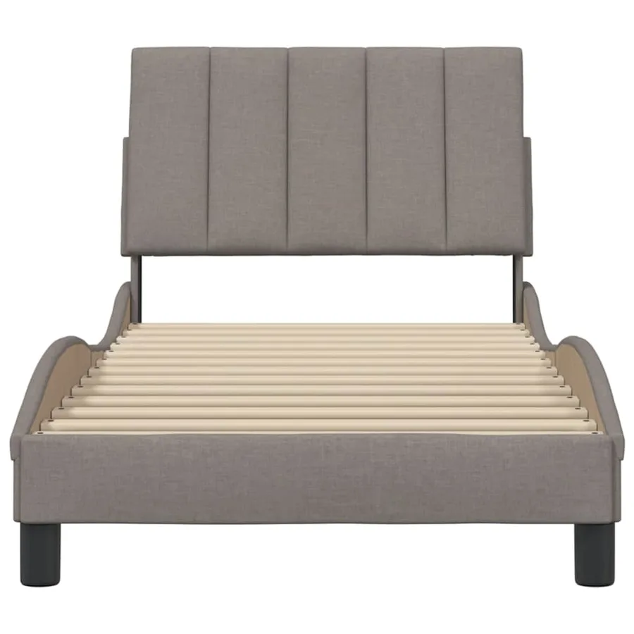 Cadre de lit sans matelas Hanko taupe 90x190 cm tissu - 5