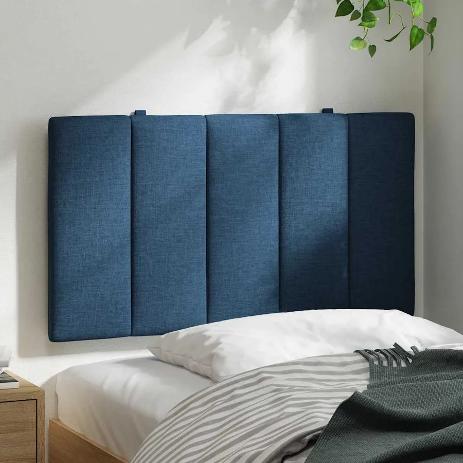 Coussin de tête de lit Hanko bleu 90 cm tissu - 3