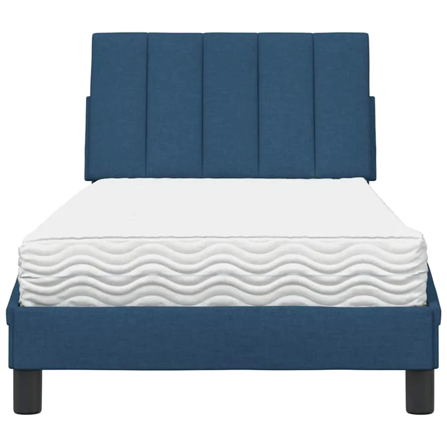 Lit avec matelas Hanko bleu 90x200 cm tissu - 5