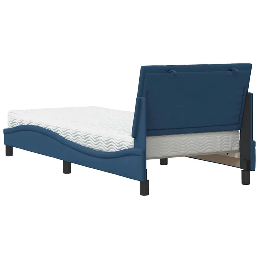 Lit avec matelas Hanko bleu 90x200 cm tissu - 7
