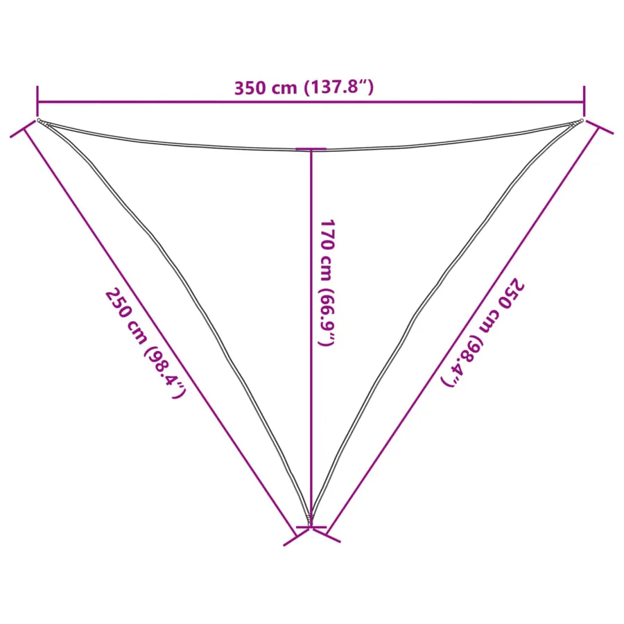 Voile d'ombrage 160 g/m² Anthracite 2,5x2,5x3,5 m PEHD - 10