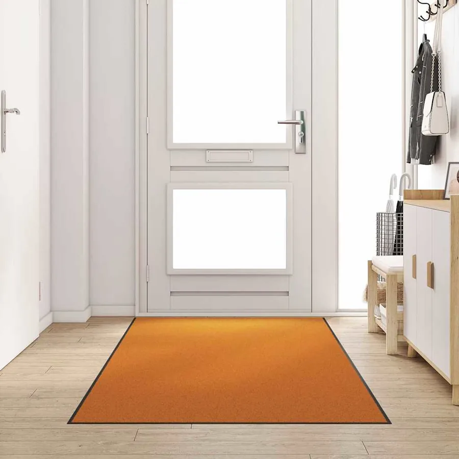 Tapis d'entrée Orange et Noir 120 x 250 cm Polyamide et PVC