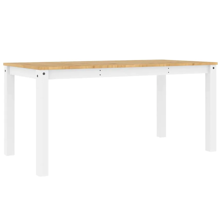 Ensemble à manger PANAMA 5 pcs blanc bois de pin massif - 6