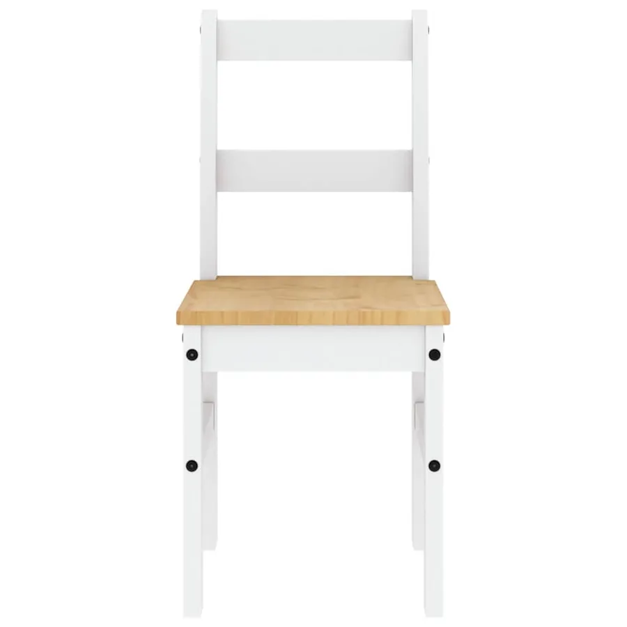 Ensemble à manger PANAMA 5 pcs blanc bois de pin massif - 8