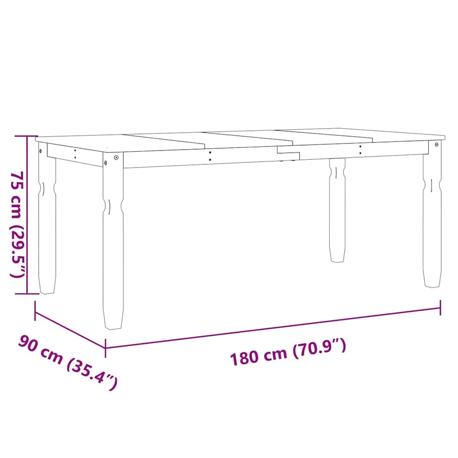 Ensemble à manger PANAMA 5 pcs blanc bois de pin massif - 12